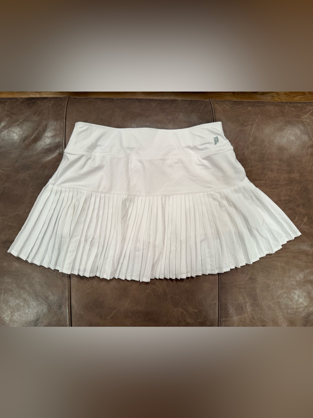 Prince White Pleated Tennis Skirt with Built-In Shorts – Women’s Medium